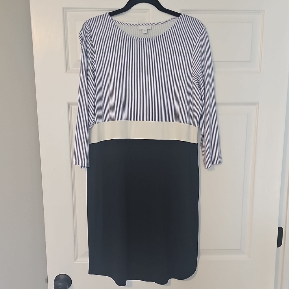 Striped Black and White Dress J.Jill